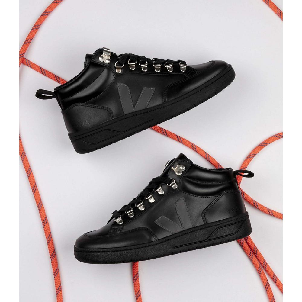 Black Women's Veja RORAIMA LEATHER High Tops | AU 361HAP